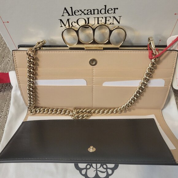 Alexander McQueen Black Four Knuckle Wallet on a Chain - NWT - Picture 8 of 9